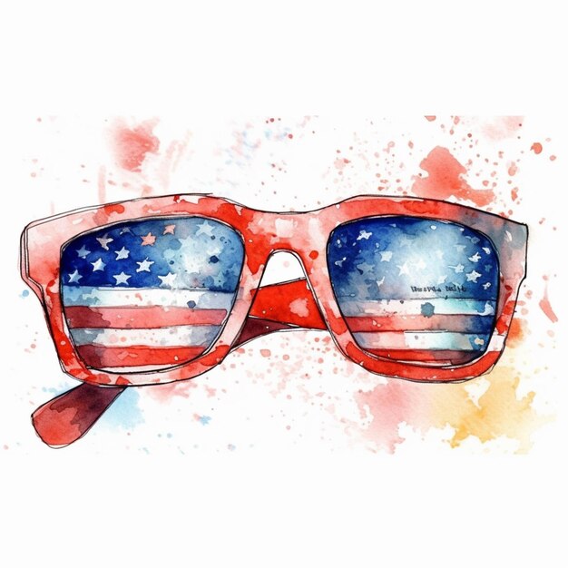 Sunglasses with the american flag painted on them generative ai