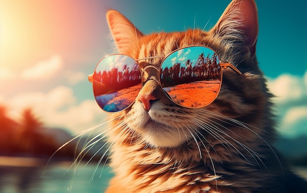 SunglassWearing Cat The Stylish Cat in Shades Generative AI