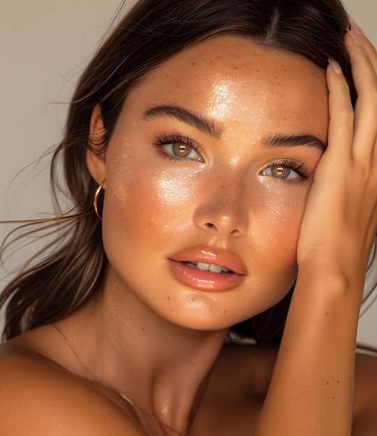 Photo sunkissed glow beauty portrait