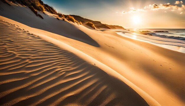 Sunlight bouncing off a sandy beach