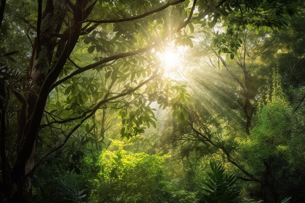 Sunlight Filtering Through the Forest