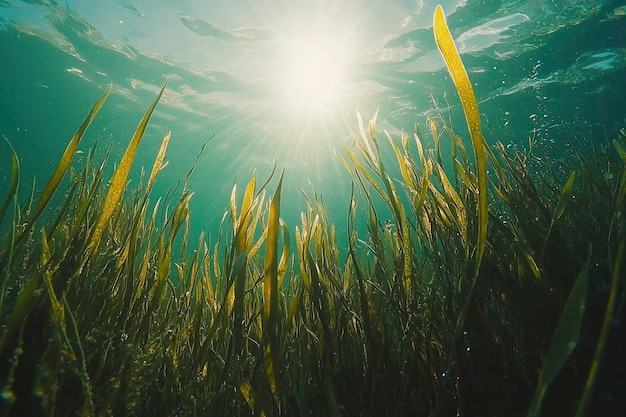 Sunlight Filtering Through Underwater Seagrass