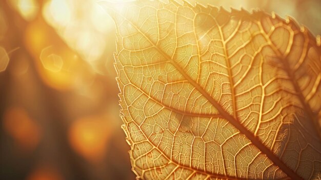 Sunlight Filtering Through Veins of a Dry Leaf Closeup of a delicate dry leaf against a warm glowing background highlighting the intricate pattern of veins