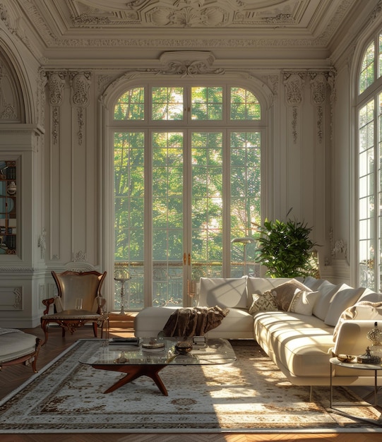 Sunlight Illuminates Modern Living Room