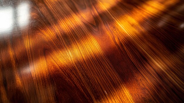 Photo sunlight streaming across polished wood revealing intricate grain patterns and warm hues