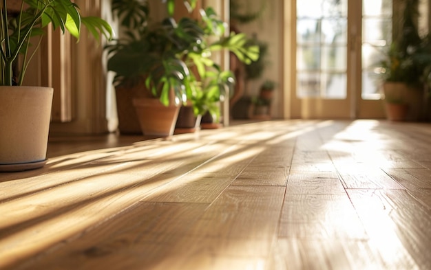 Sunlight Streaming Through Window Onto Wooden Floor in Home Interior