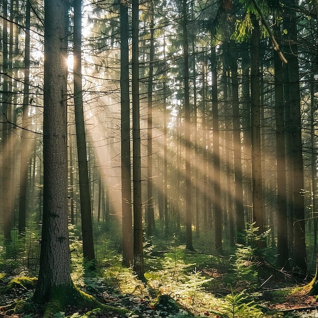 Sunlight Through Forest Canopy