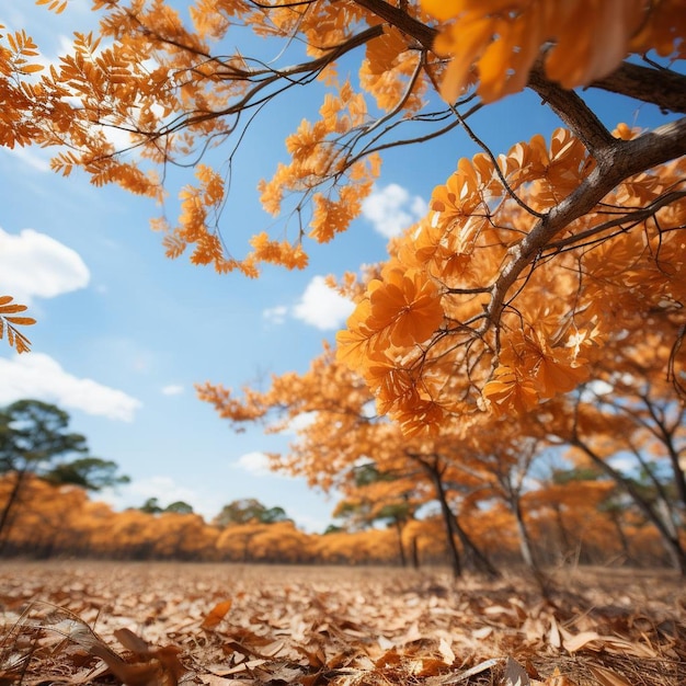 Sunlit Autumn Canopy Autumn Landscape Photo