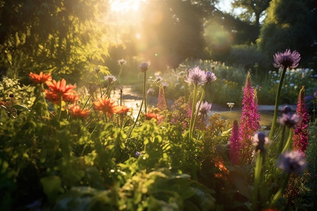 Sunlit Blooms in Natural Setting