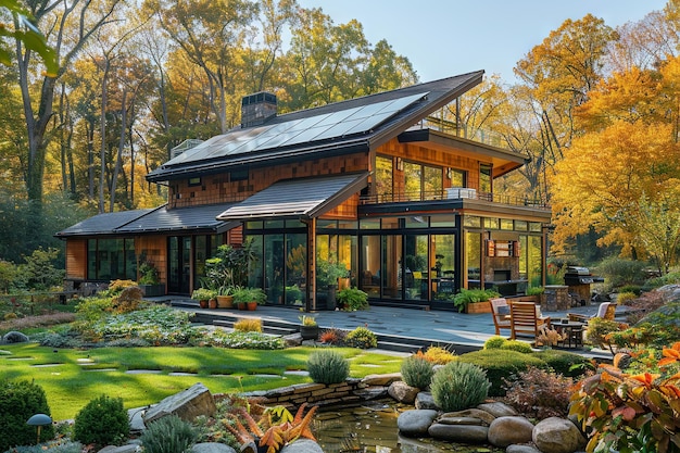 Sunlit EcoFriendly Home with Solar Panels