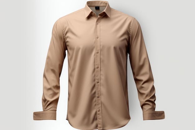 The Sunlit Elegance of a Tan Dress Shirt on Transparent PNG Background