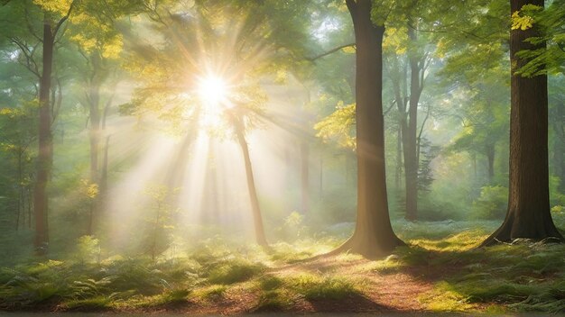 Sunlit Forest Tranquility