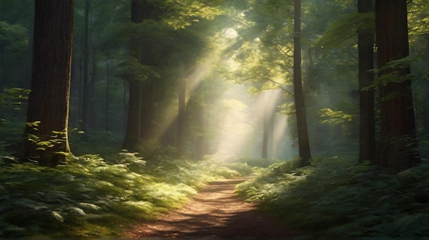 Sunlit Forest Tranquility