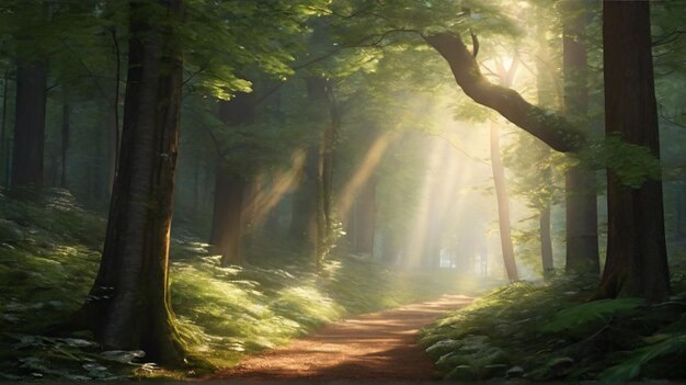 Sunlit Forest Tranquility