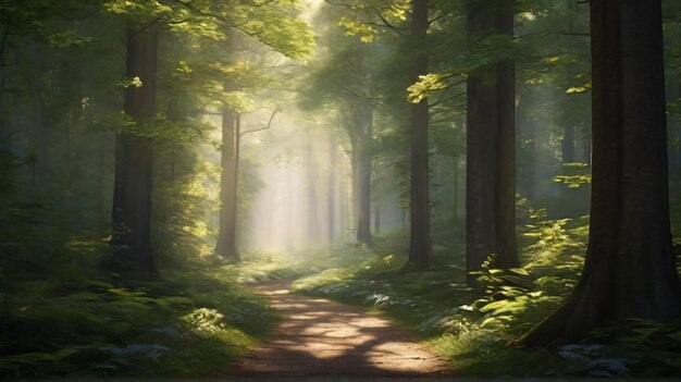 Sunlit Forest Tranquility