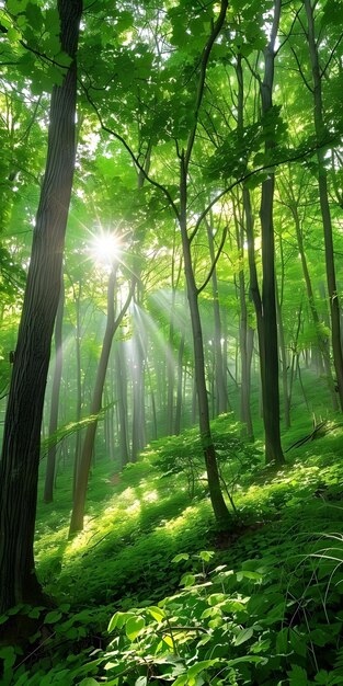 Sunlit Lush Forest