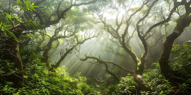 Sunlit Lush Forest