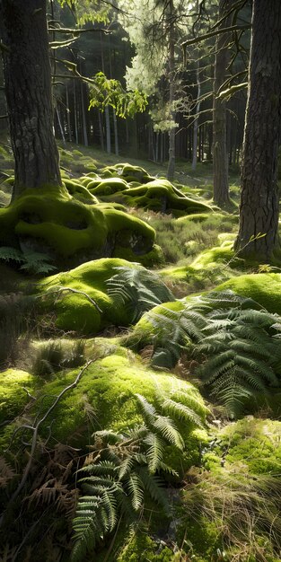 Sunlit Lush Forest