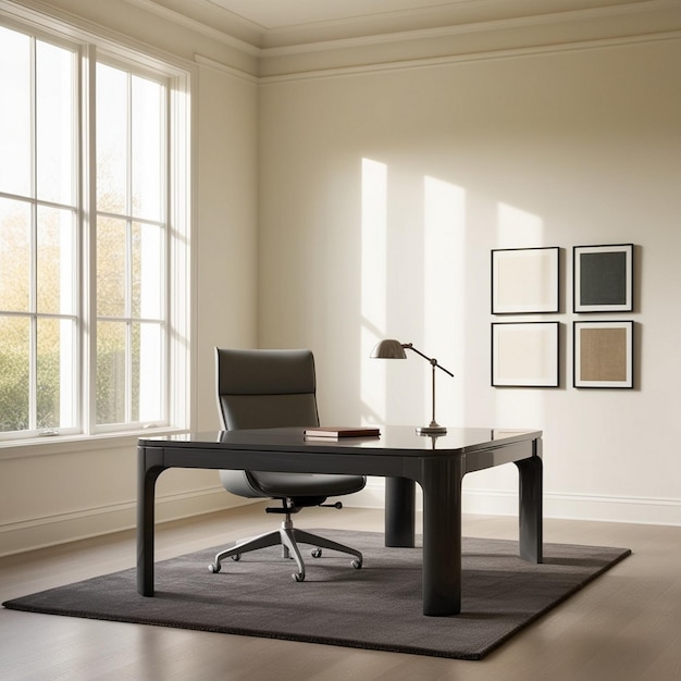 Sunlit Minimalist Workspace with a Company Office Room