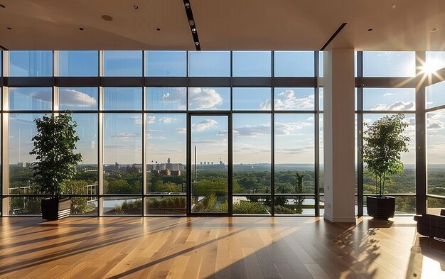 Sunlit Modern Office Lobby