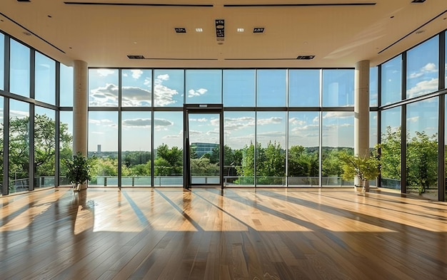 Sunlit Modern Office Lobby