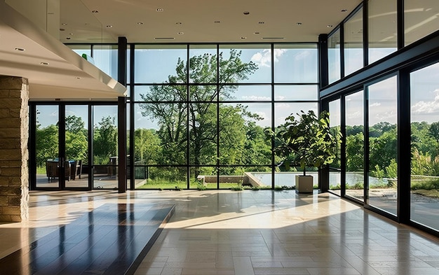 Sunlit Modern Office Lobby