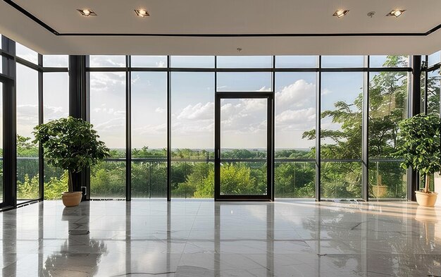 Sunlit Modern Office Lobby