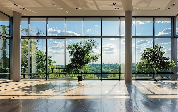 Sunlit Modern Office Lobby