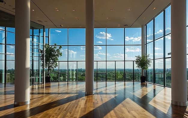 Sunlit Modern Office Lobby