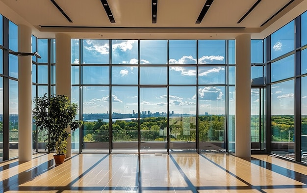 Sunlit Modern Office Lobby