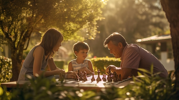 Sunlit Park Moments Capturing Diverse Generational Bonds from Toddlers to Elders