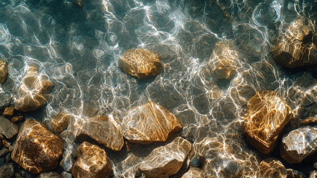 Sunlit Ripples Over Waterlogged Rocks