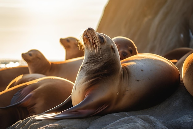 Sunlit Sea Lions