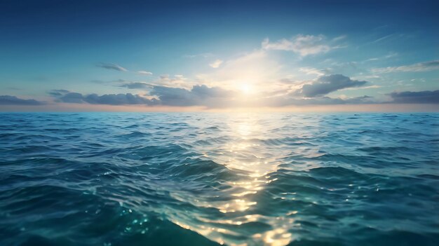 Photo sunlit sea waves rolling on sandy beach closeup of ocean waves for serene coastal background