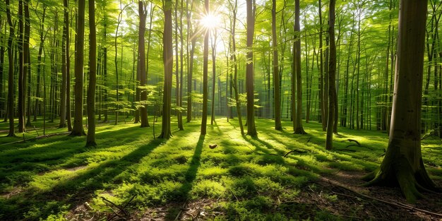 Sunlit Verdant Woodland