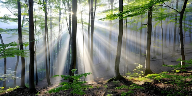 Sunlit Verdant Woodland