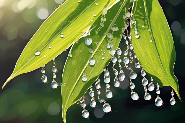 Sunlit Water Droplet on a Plant