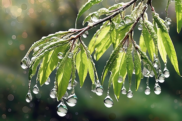 Sunlit Water Droplet on a Plant