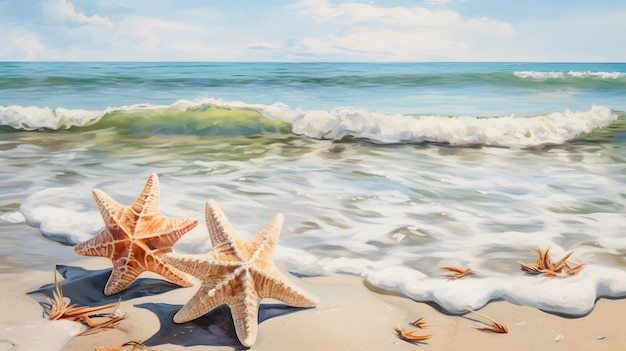 Sunny beach illustration background wallpaper ocean sea