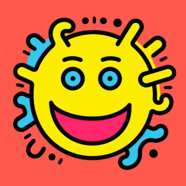 Sunny Cheeks Playful Pop Artinspired Cartoon Character Vector