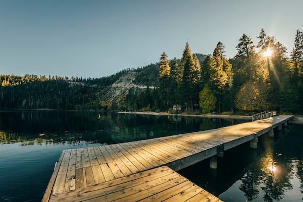 Sunny day on the Tahoe lake in california