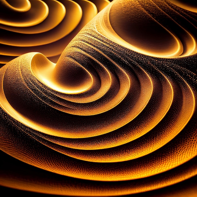 Sunny Gold Sand Waves Background Luxury Wavy Oriental Texture Golden Dune Waves Abstract Desert