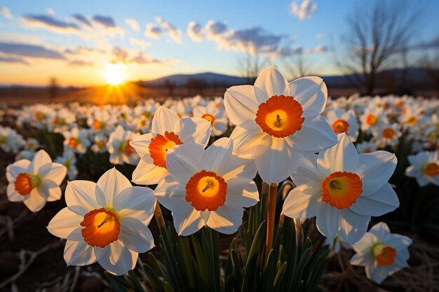 Sunny Meadows Fields of Dancing Daffodils Daffodils during spring in Queenstown photography