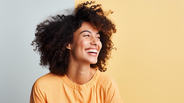 Sunny Positivity Smiling Individual on a Radiant Yellow Backdrop