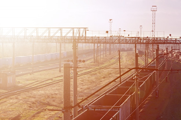 Sunny railway landscape