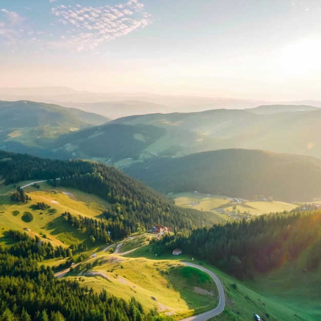 Sunny summer day in the mountains