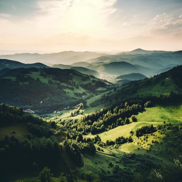 Sunny summer day in the mountains