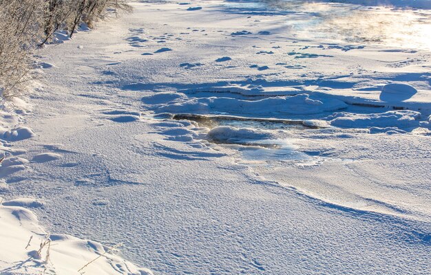 Sunny winter day on the river