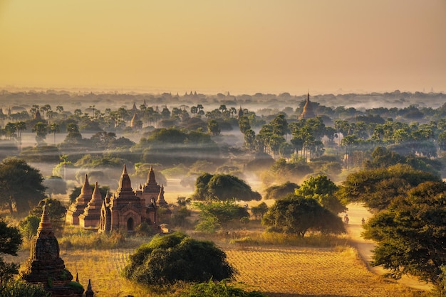 Sunrise above Bagan in Myanmar