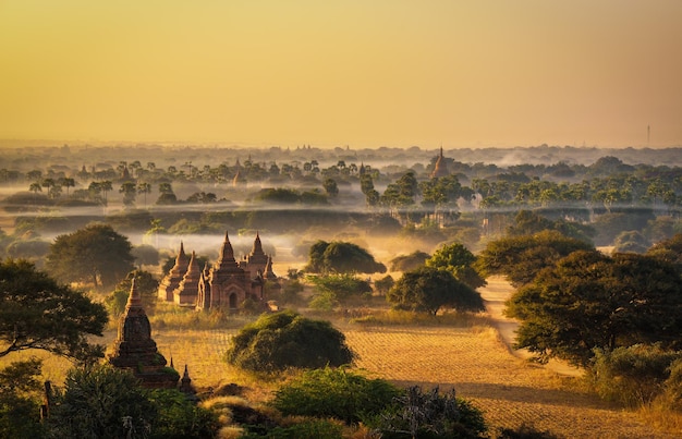 Sunrise above Bagan in Myanmar